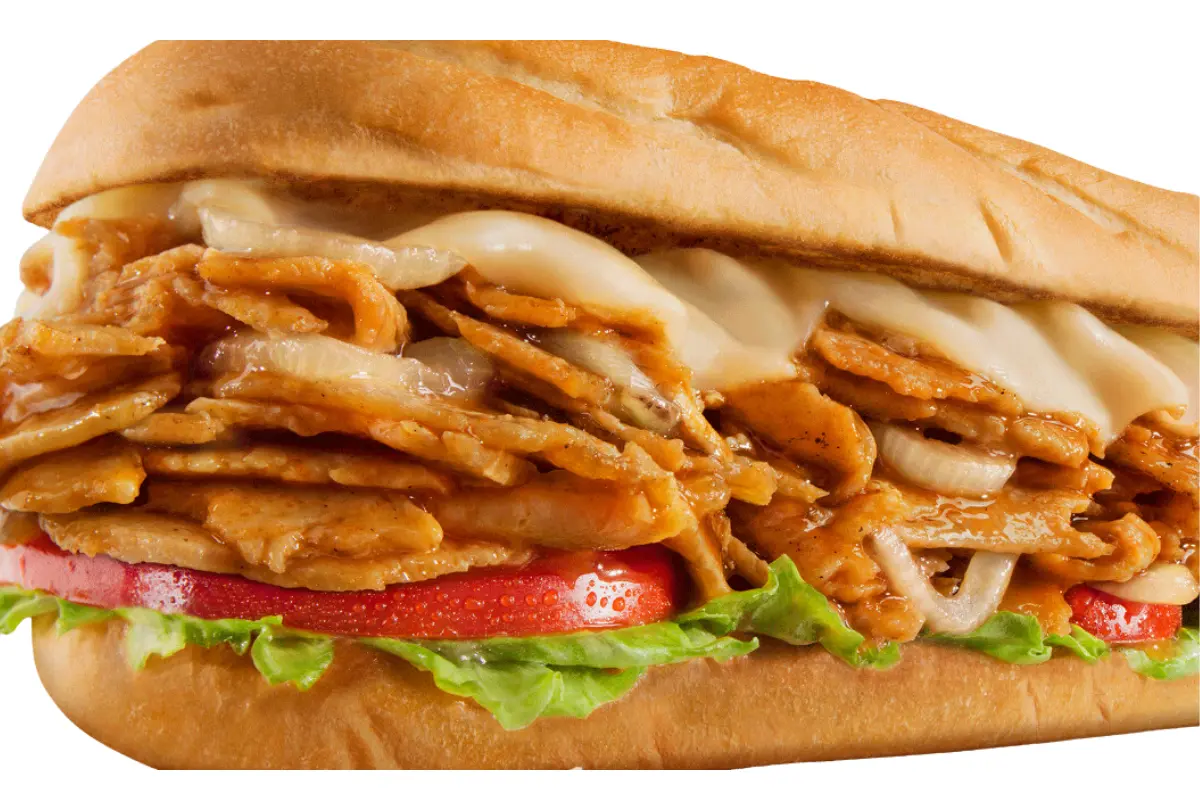 Chicken Philly Cheesesteak: A delicious sandwich filled with sliced chicken, melted cheese, sautéed vegetables, and served on a toasted hoagie roll.
