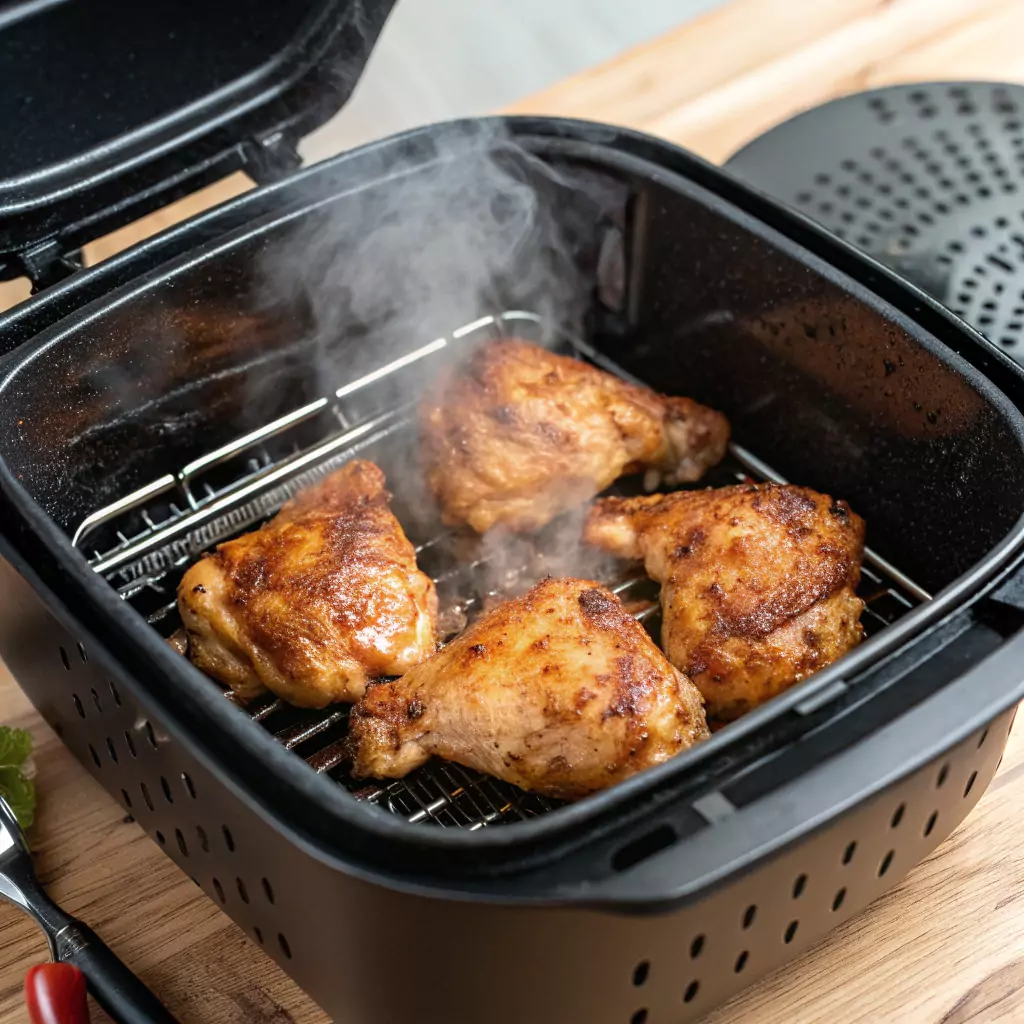 Cooking air fryer teriyaki chicken in the air fryer